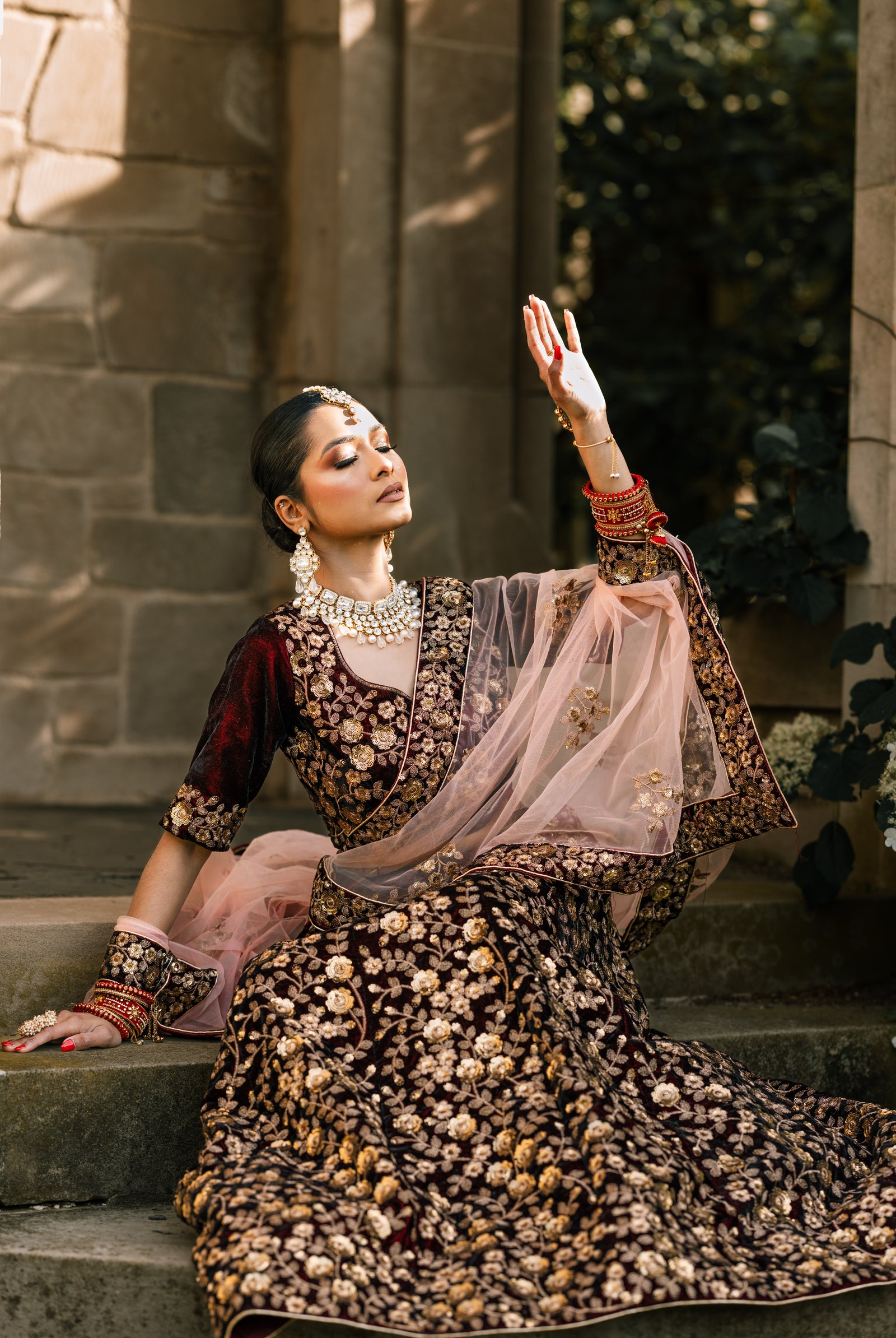 Bridal editorial seated portrait NYC